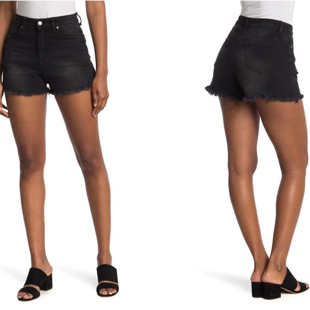 Abound Black Distressed Denim Shorts 28 NWT